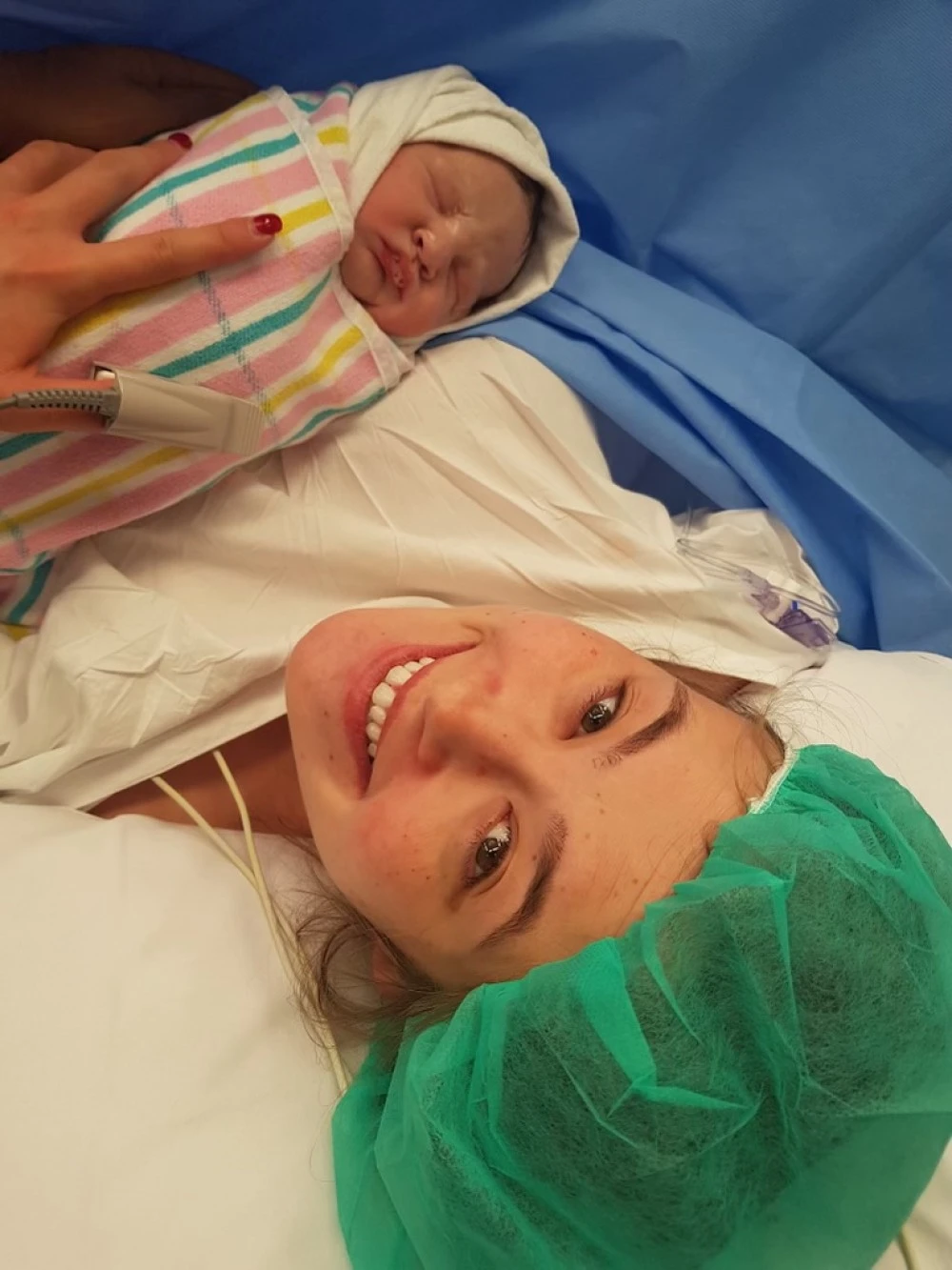 Amy and Arabella in hospital