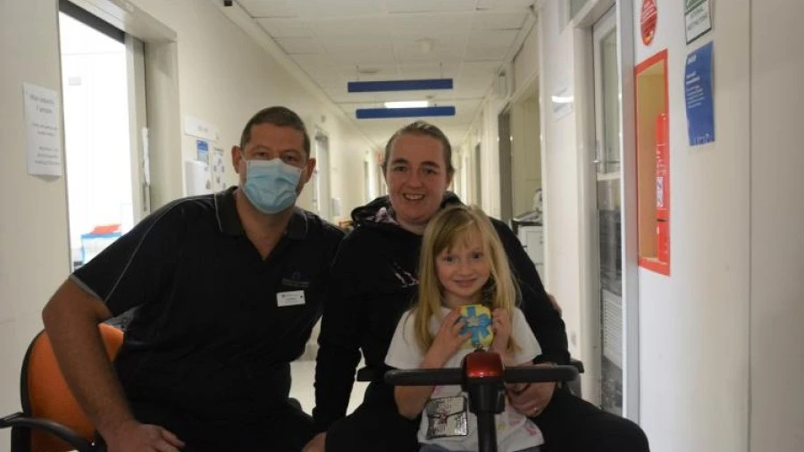 Emergency patient Em Stoneham and family