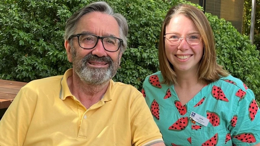 Greg and speech pathologist Julia Gorton