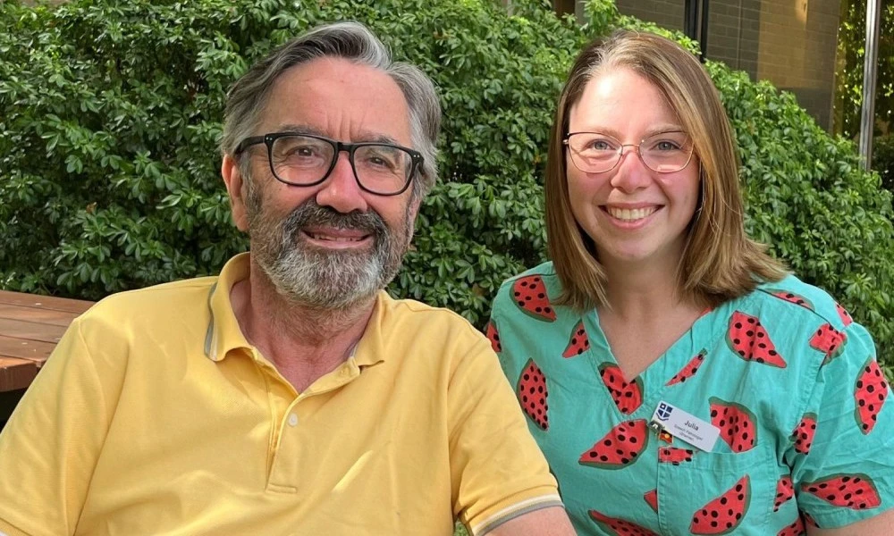 Greg and speech pathologist Julia Gorton