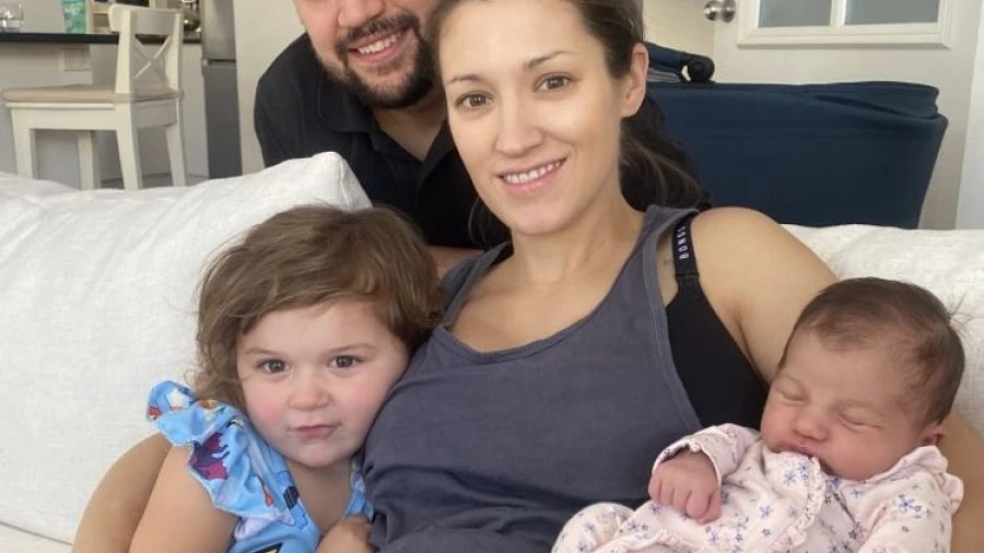 Lara Scott at home with family