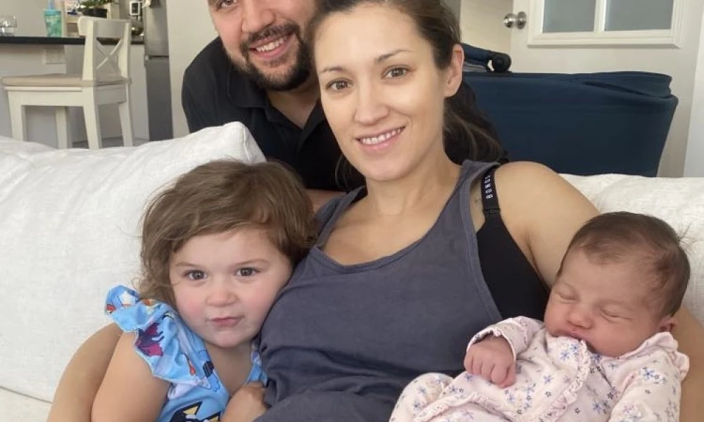 Lara Scott at home with family