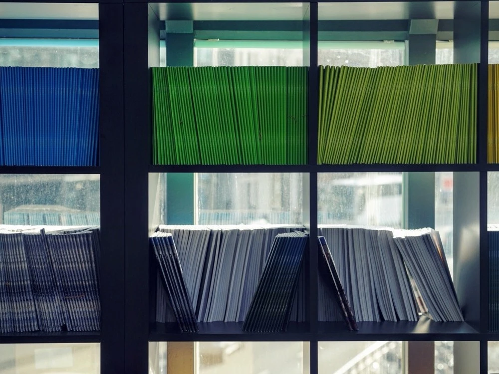 Books on a shelf