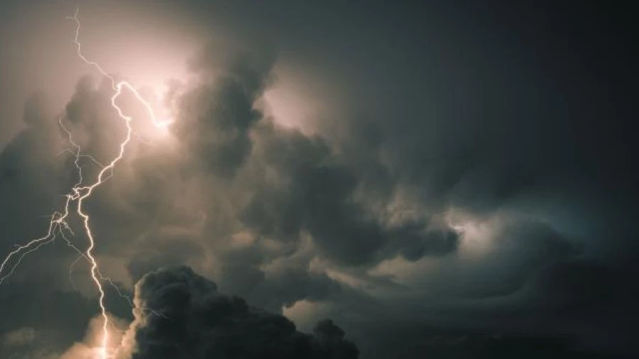 Lightning and storm clouds