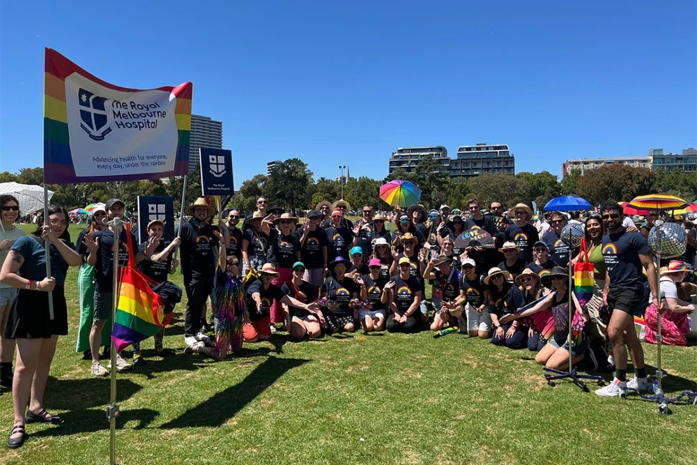 The RMH staff celebrate at the 2024 Midsumma Pride March