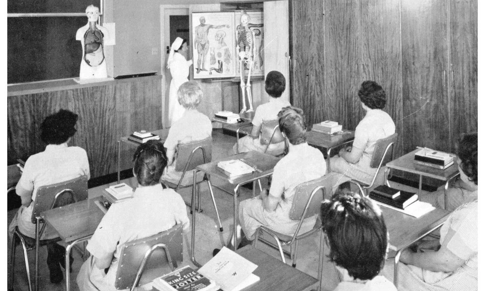 One of two classrooms in the William Olver Nurses Training School
