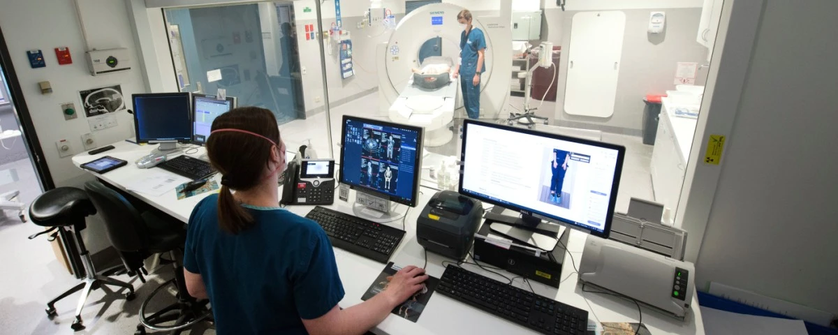 Patient in a CT scanner