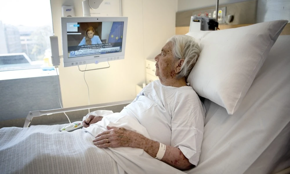 Neurology and Stroke patient in ward watching television