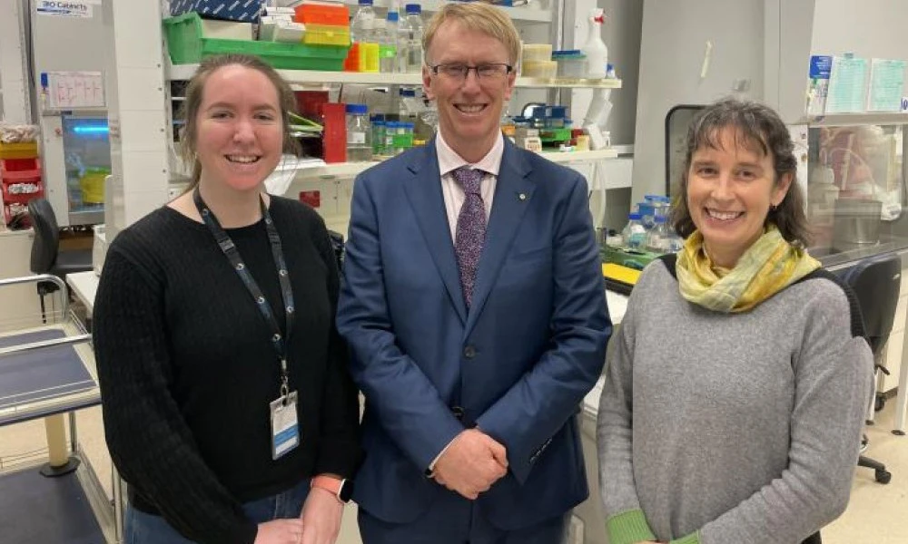 Hepatitis B virus research team in lab