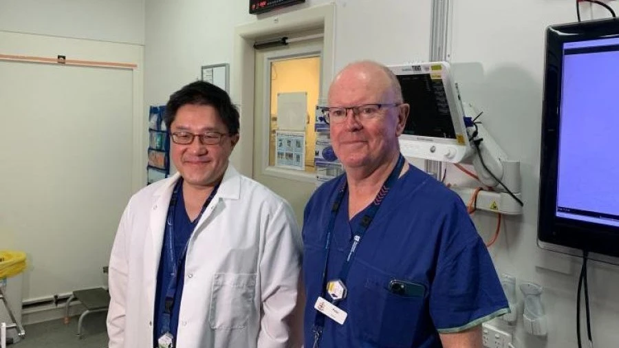 Trial researchers Professor Peter Mitchell and Professor Bernard Yan