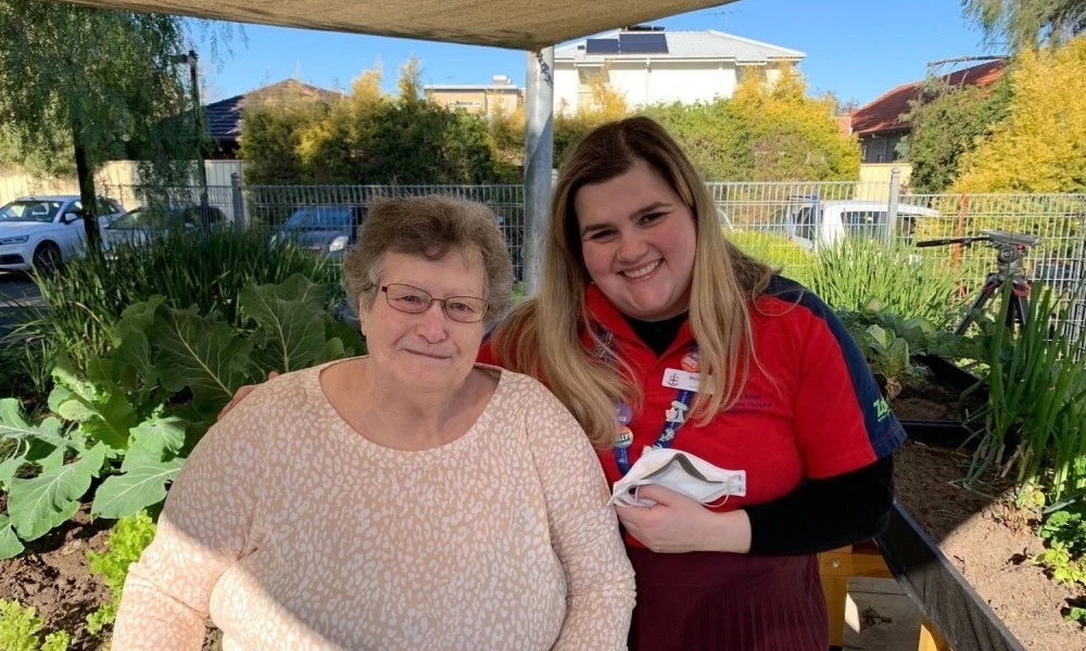 Resident and a volunteer at Boyne Russell House