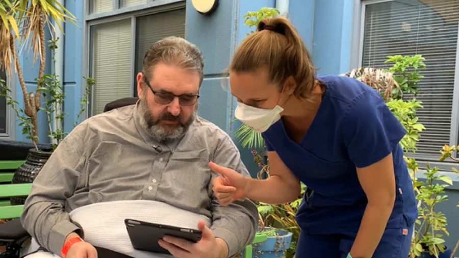 RMH patient Brad and Disability Liaison Officer Jenni Medland