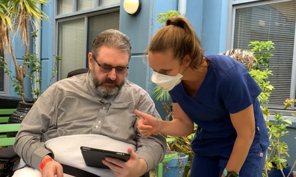 RMH patient Brad and Disability Liaison Officer Jenni Medland