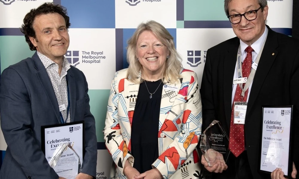 Shelley Dolan with Malcolm Hogg and Jeff Szer CEAs 2024