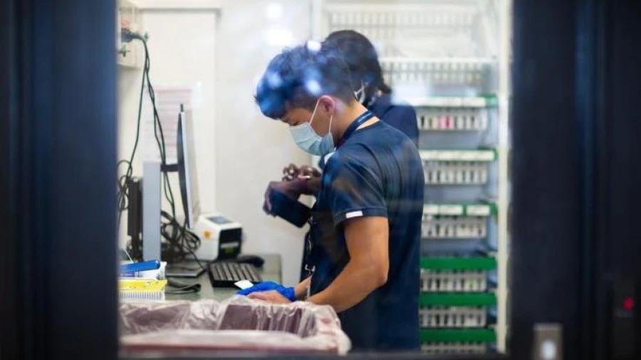 Staff in medication room