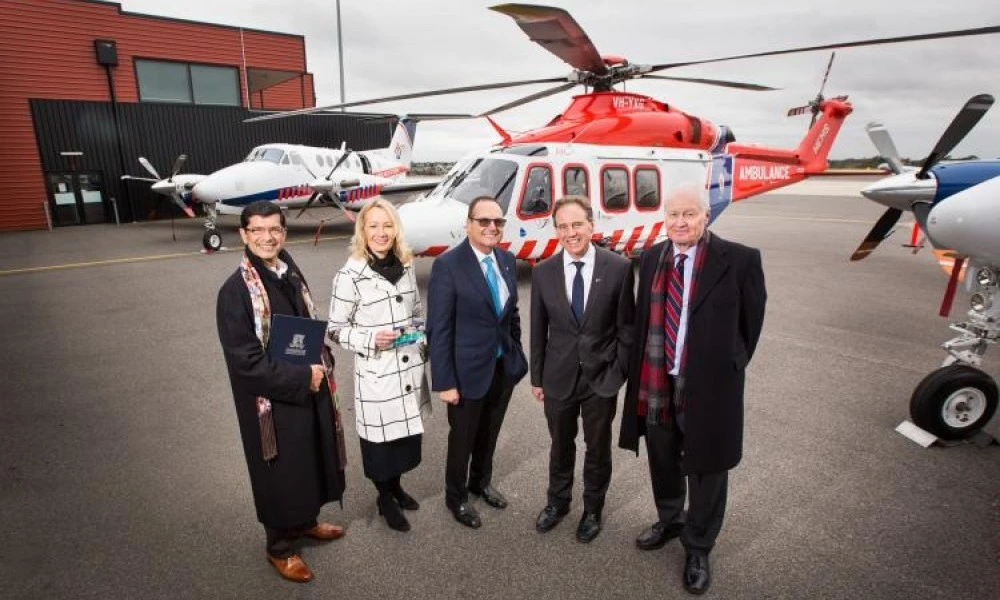 Staff on helipad