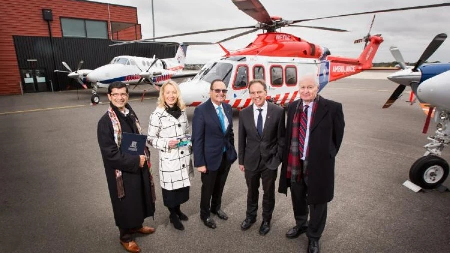 Staff on helipad