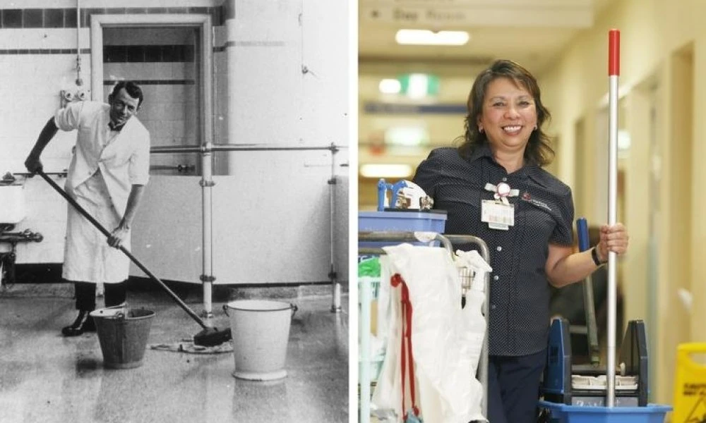 Then and now support staff