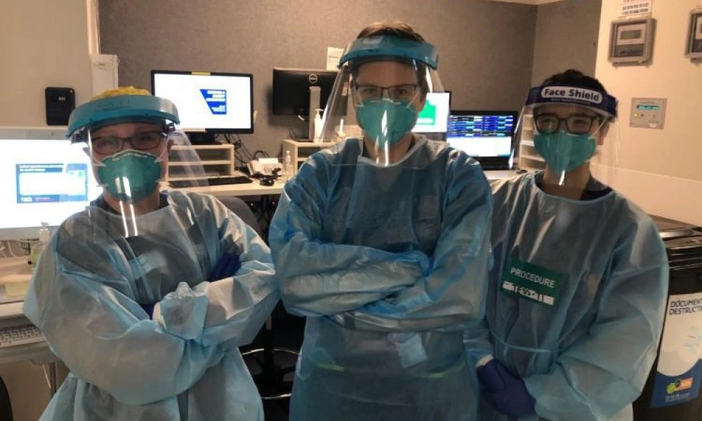 Trauma staff in COVID-19 PPE