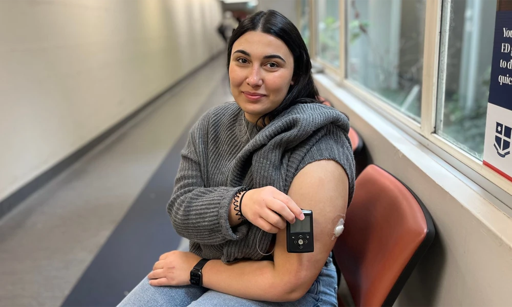 Yasmin with continuous glucose monitoring (CGM) device