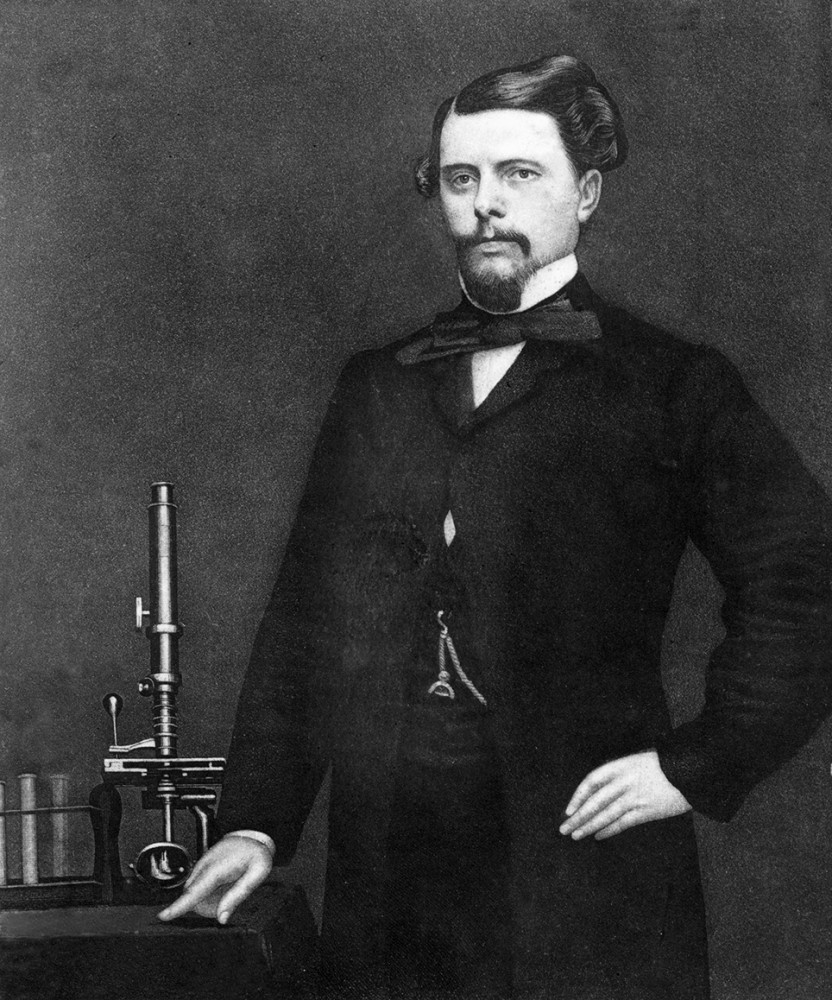 James Beaney with microscope 1855