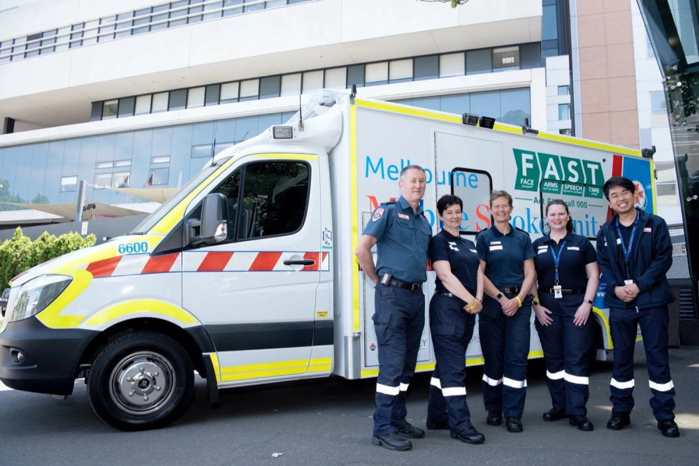 Mobile Stroke Unit with Ambulance Victoria paramedic and the RMH Stroke team