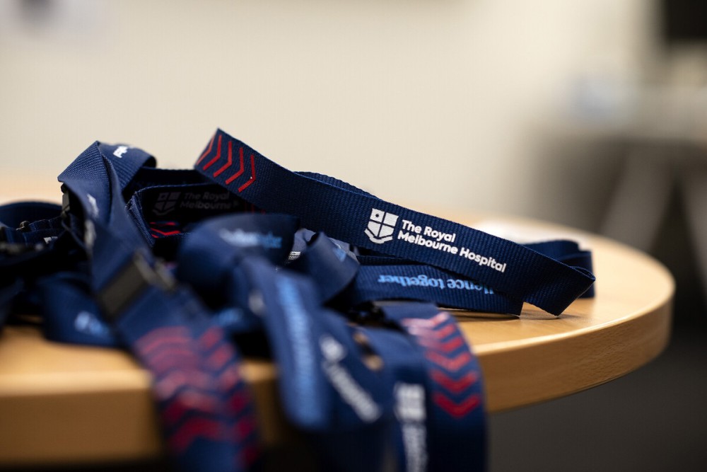 The RMH branded staff lanyards in a pile
